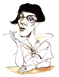 Sylvia Townsend Warner - Karikatur mit Stift